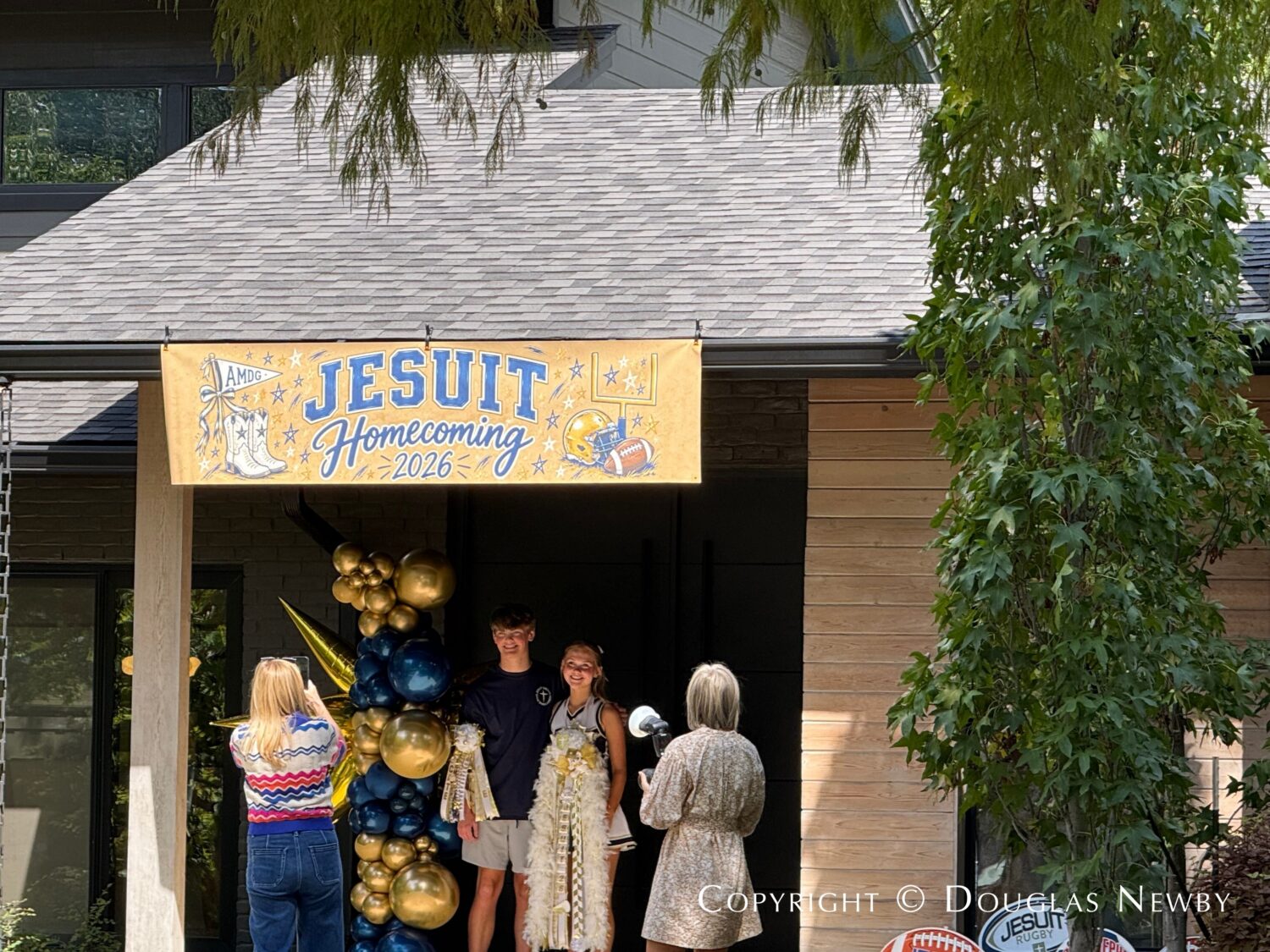 Jesuit homecoming invitation in Russwood Acres neighborhood of Preston Hollow.