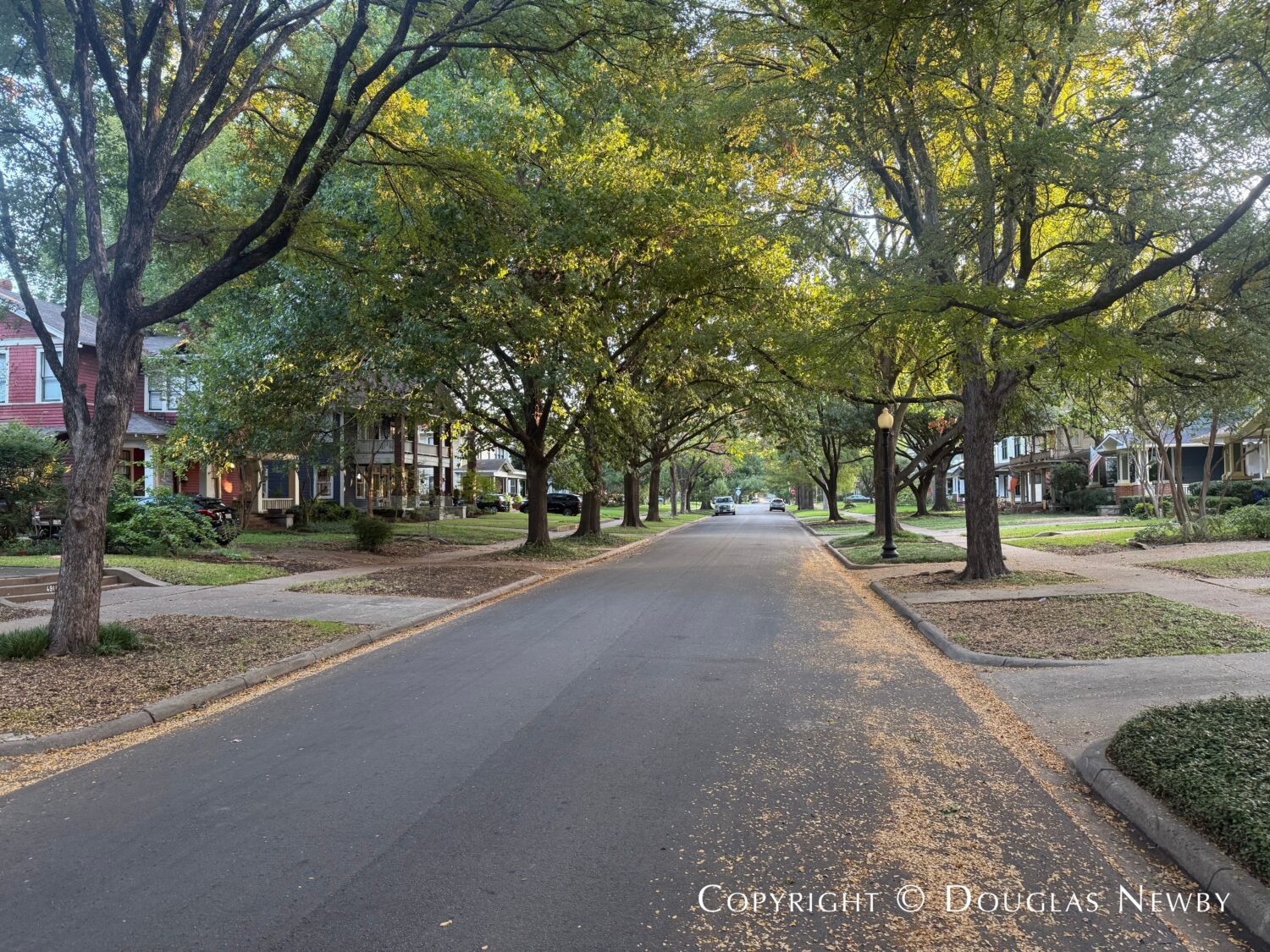 Autumn scene in Munger Place neighborhood in Old East Dallas.
